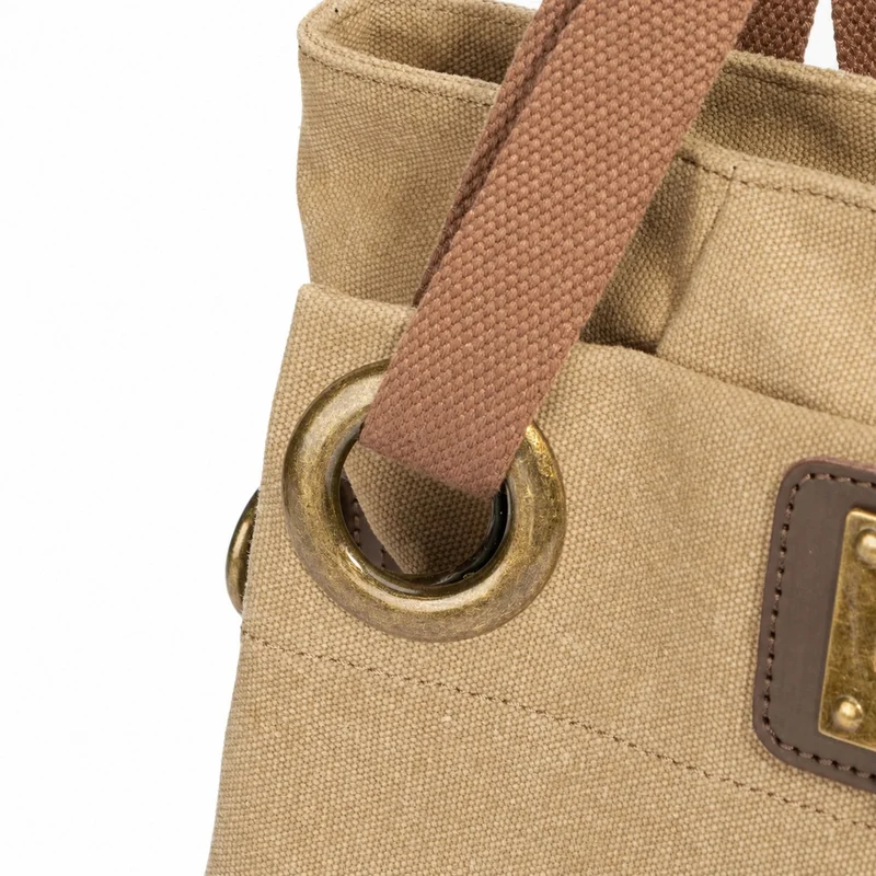 Sac porté épaule en cuir et toile PONT-DES-ARTS MINI Jaune