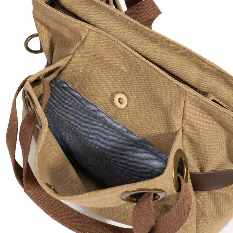 Sac porté épaule en cuir et toile PONT-DES-ARTS MINI Jaune