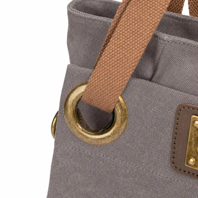 Sac porté épaule en cuir et toile PONT-DES-ARTS MINI Gris taupé