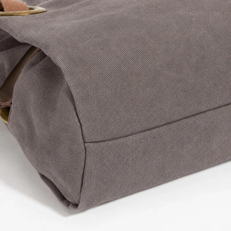 Sac porté épaule en cuir et toile PONT-DES-ARTS MINI Gris taupé