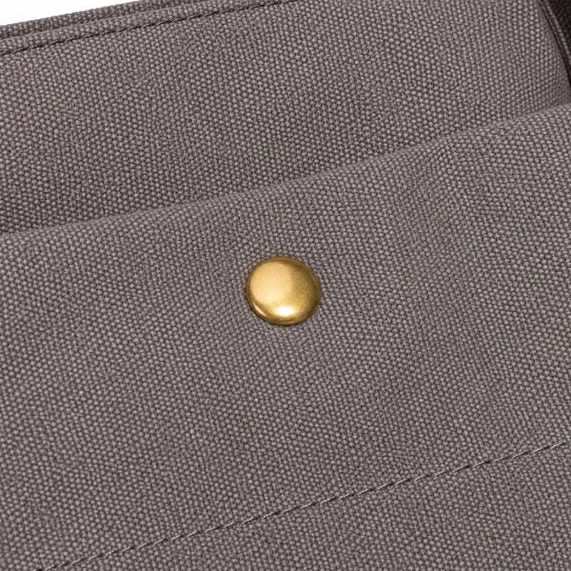Sac porté épaule en cuir et toile PONT-DES-ARTS MINI Gris taupé