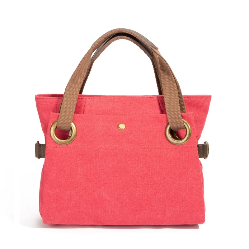 Sac porté épaule en cuir et toile PONT-DES-ARTS MINI Rose framboise