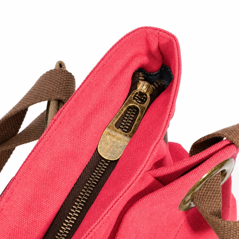 Sac porté épaule en cuir et toile PONT-DES-ARTS MINI Rose framboise
