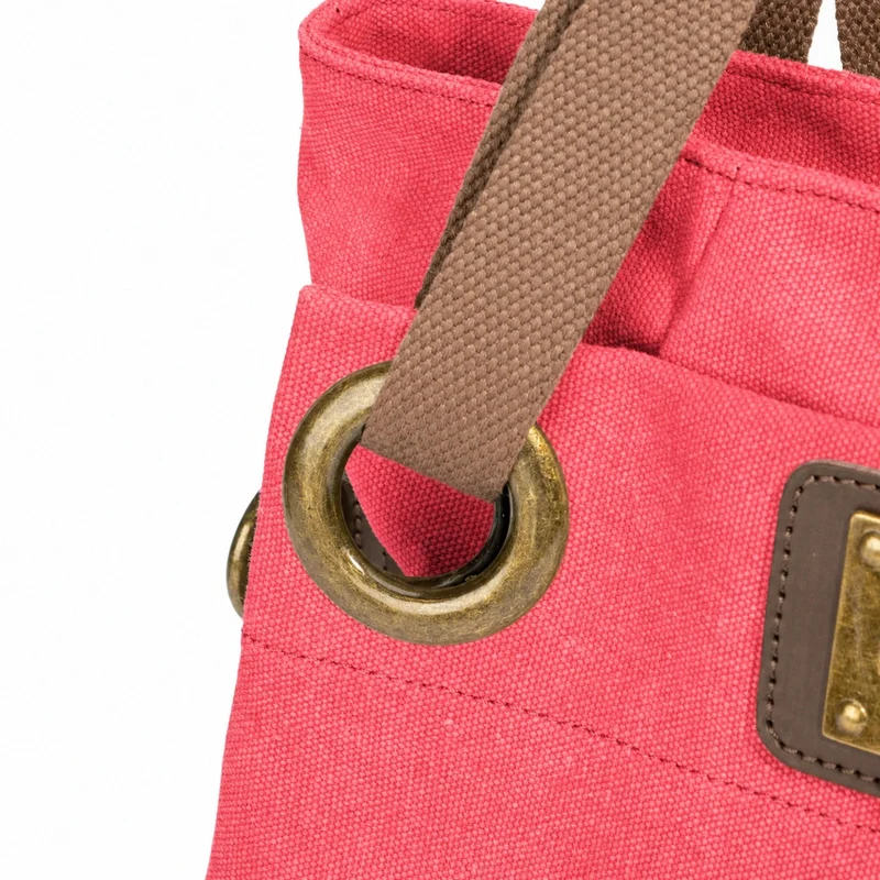 Sac porté épaule en cuir et toile PONT-DES-ARTS MINI Rose framboise