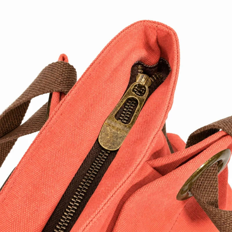 Sac porté épaule en cuir et toile PONT-DES-ARTS MINI Rose corail