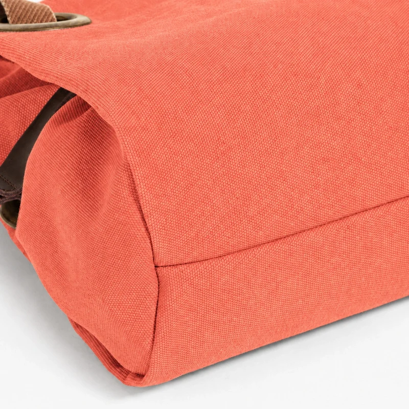 Sac porté épaule en cuir et toile PONT-DES-ARTS MINI Rose corail