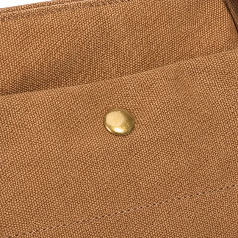 Sac porté épaule en cuir et toile PONT-DES-ARTS MINI Marron camel foncé