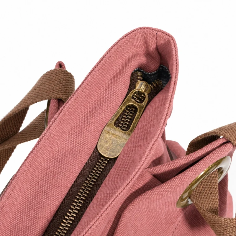 Sac porté épaule en cuir et toile PONT-DES-ARTS MINI Rouge brique