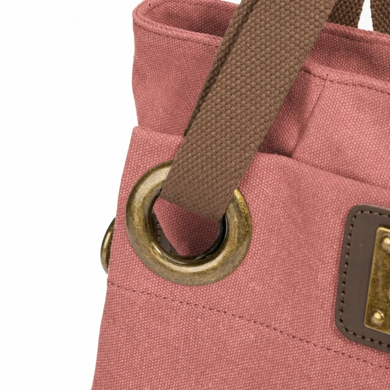 Sac porté épaule en cuir et toile PONT-DES-ARTS MINI Rouge brique