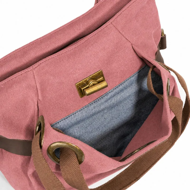 Sac porté épaule en cuir et toile PONT-DES-ARTS MINI Rouge brique