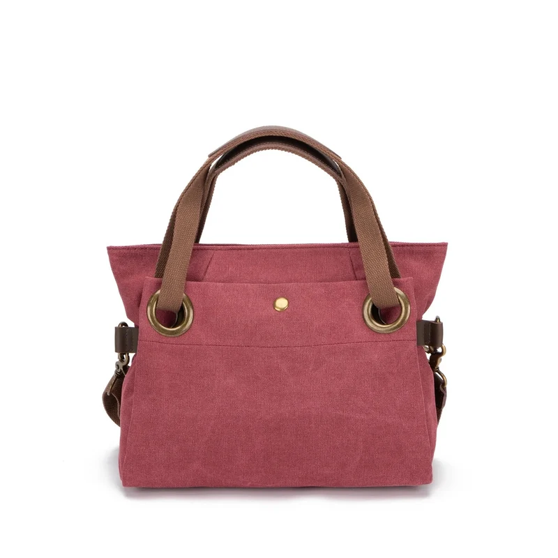 Sac porté épaule en cuir et toile PONT-DES-ARTS MINI Rouge bordeaux