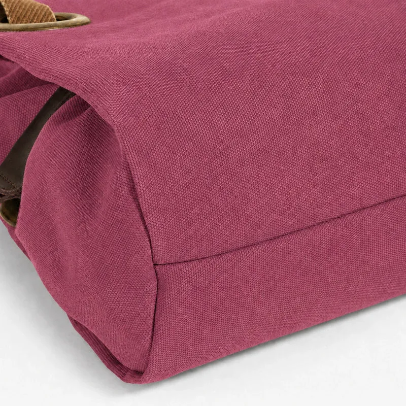 Sac porté épaule en cuir et toile PONT-DES-ARTS MINI Rouge bordeaux
