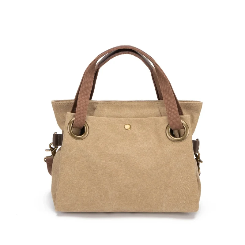 Sac porté épaule en cuir et toile PONT-DES-ARTS MINI Beige foncé