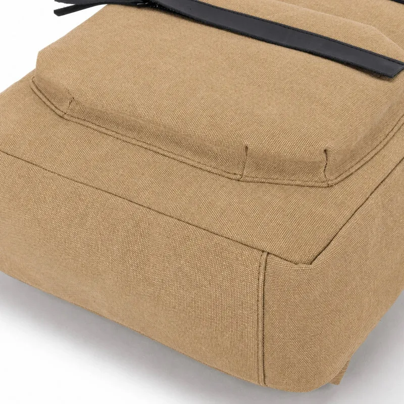 Sac à dos en toile et cuir DUGOMMIER Beige foncé