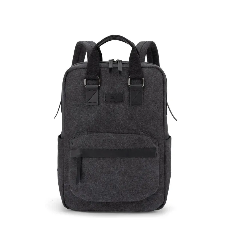 Sac à dos en toile et cuir DUGOMMIER Noir