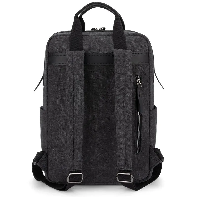 Sac à dos en toile et cuir DUGOMMIER Noir