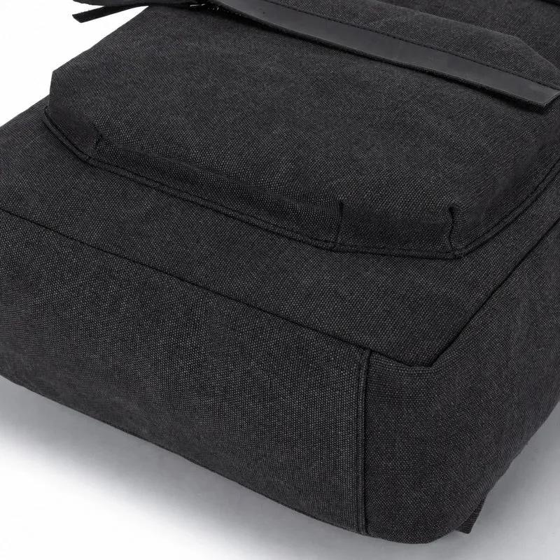 Sac à dos en toile et cuir DUGOMMIER Noir