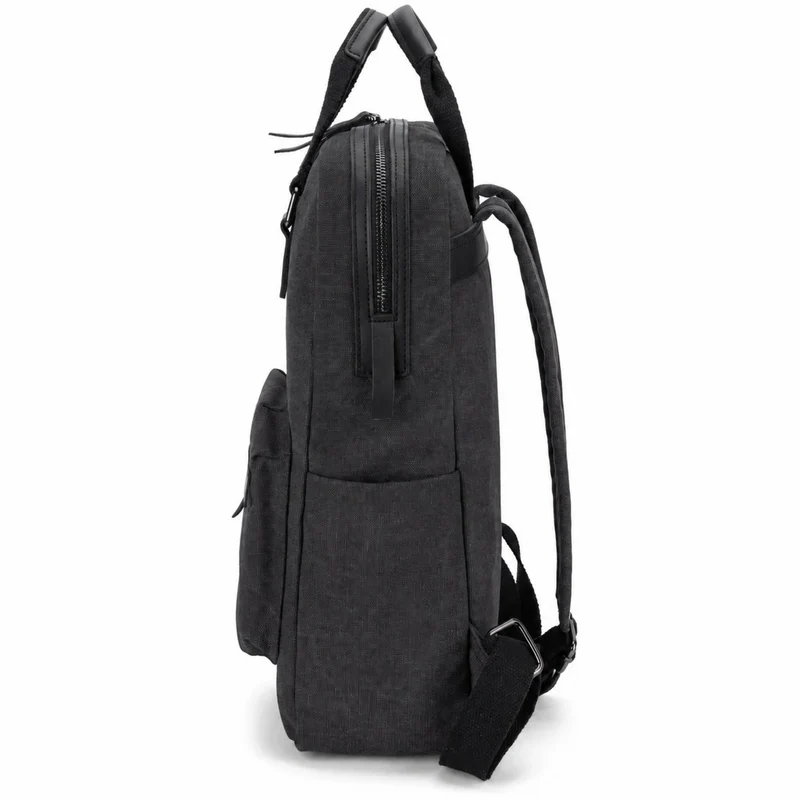 Sac à dos en toile et cuir DUGOMMIER Noir