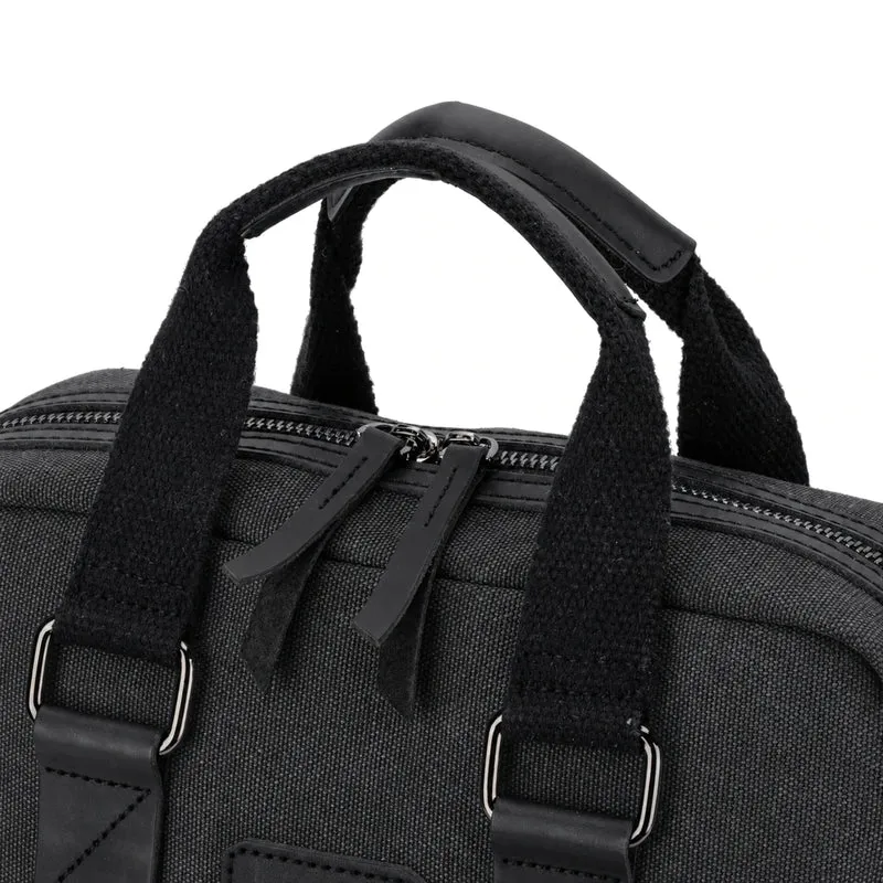 Sac à dos en toile et cuir DUGOMMIER Noir