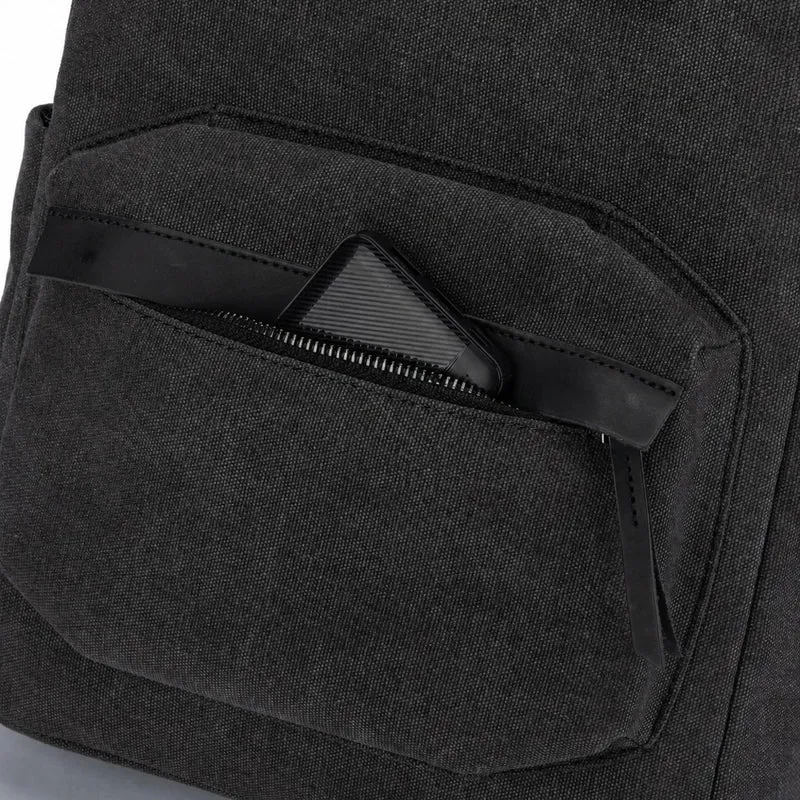 Sac à dos en toile et cuir DUGOMMIER Noir