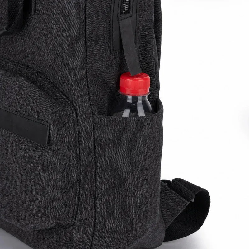 Sac à dos en toile et cuir DUGOMMIER Noir