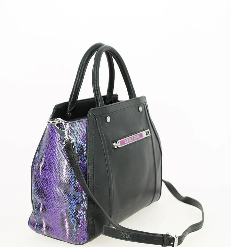 Versace Jeans sac à main femme Imprimé Python Noir