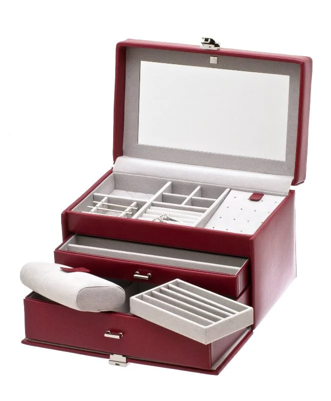 Coffret à bijoux DAVIDT'S Chrome Rouge