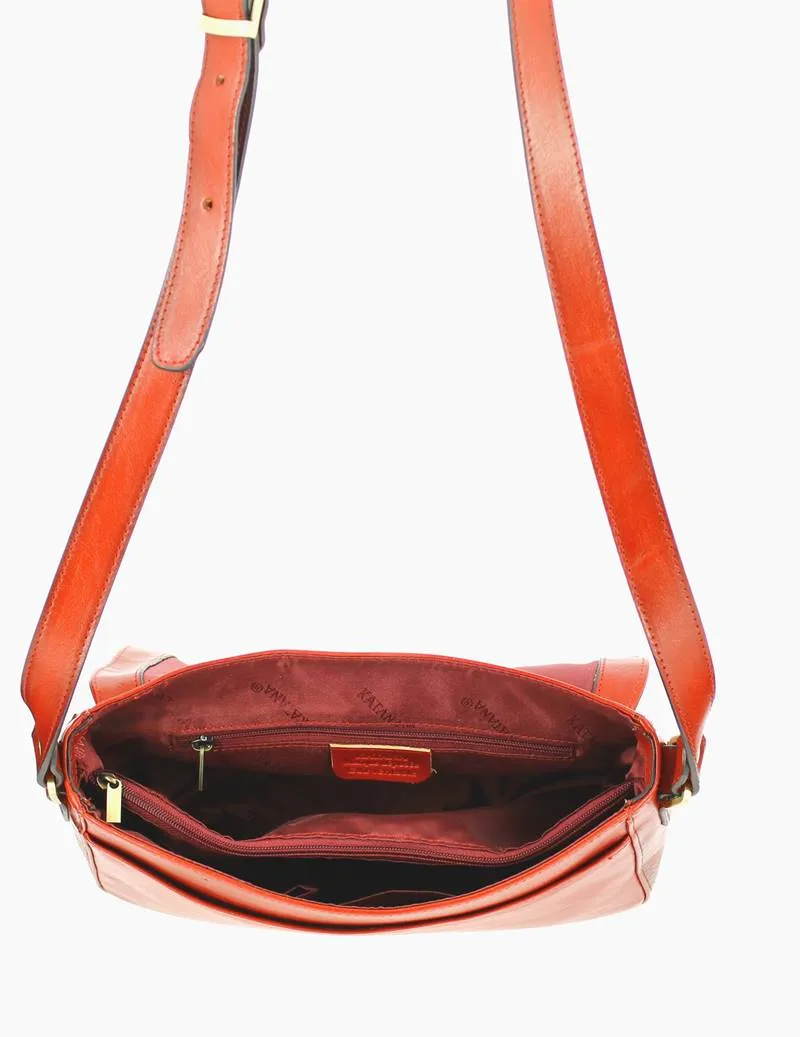 Sac bandoulière femme cuir KATANA Rouge