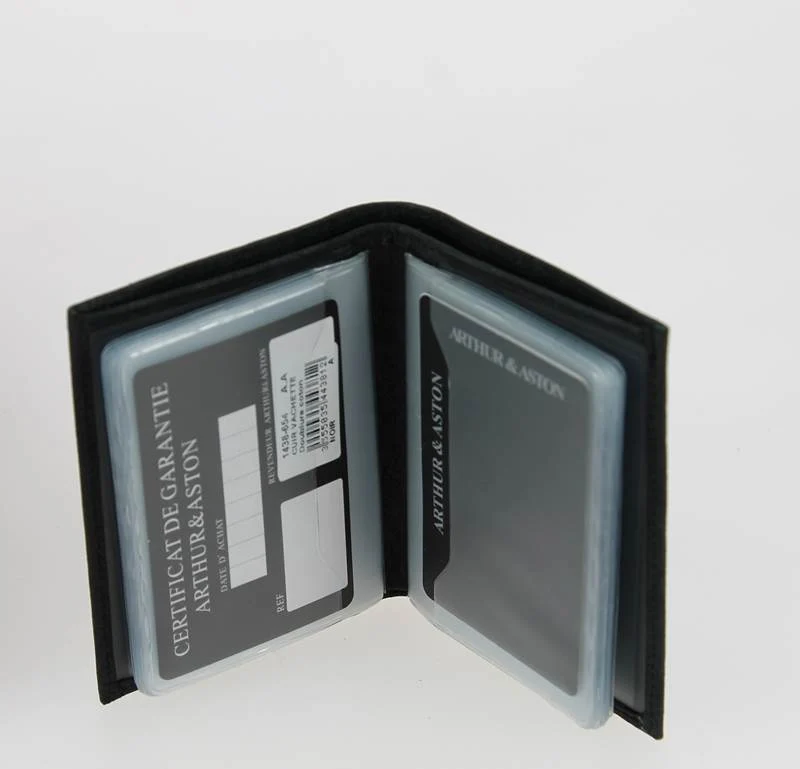 Porte-cartes Arthur et Aston cuir de vachette Noir