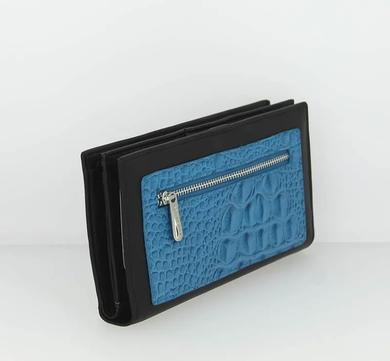 Grand portefeuille FRANCINEL Croco-Bleu