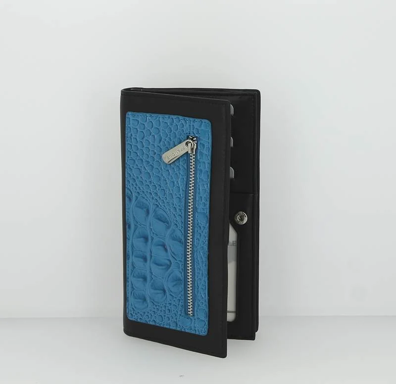 Grand portefeuille FRANCINEL Croco-Bleu