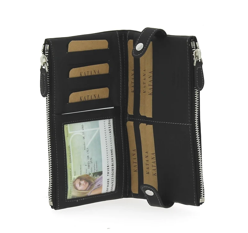 Portefeuille Katana monnaie new noir
