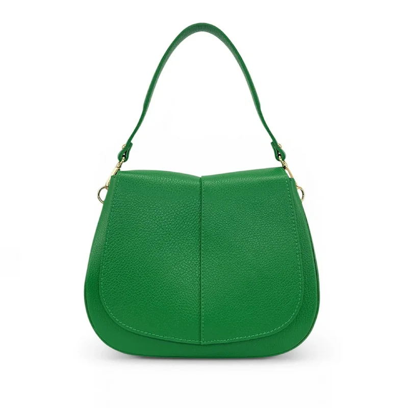 Sac à main en cuir grainé LOUIE Vert anglais
