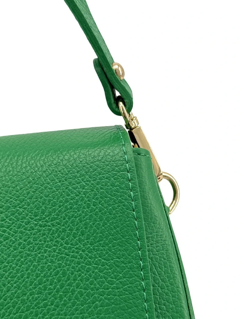 Sac à main en cuir grainé LOUIE Vert anglais