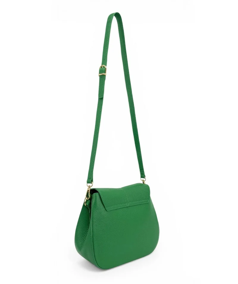 Sac à main en cuir grainé LOUIE Vert anglais