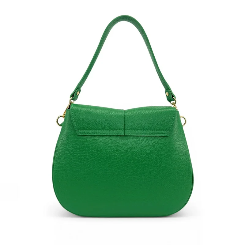 Sac à main en cuir grainé LOUIE Vert anglais