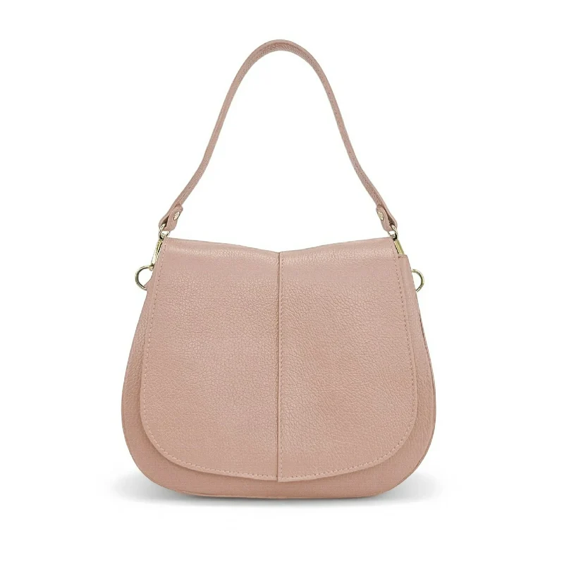 Sac à main en cuir grainé LOUIE Rose nude