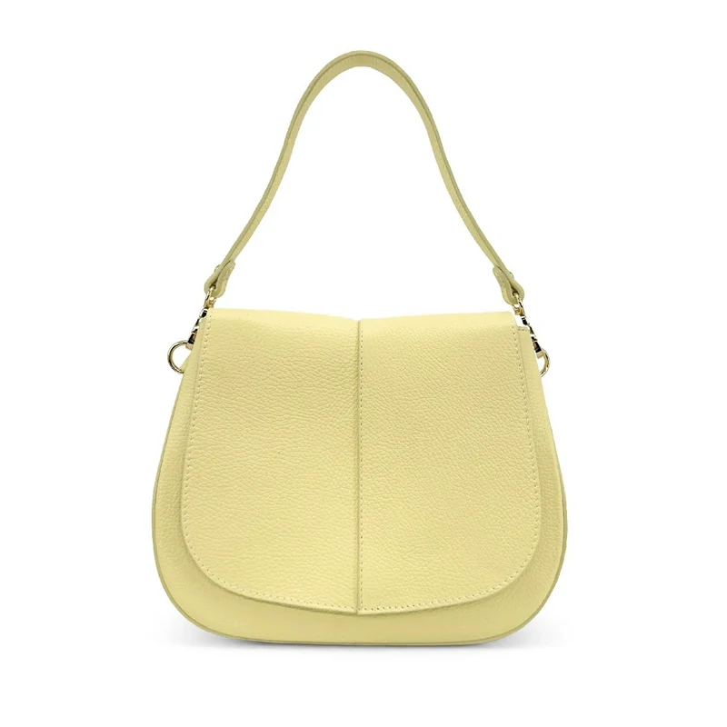 Sac à main en cuir grainé LOUIE Soft jaune