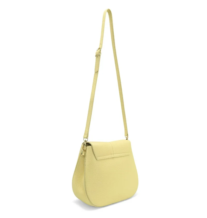 Sac à main en cuir grainé LOUIE Soft jaune