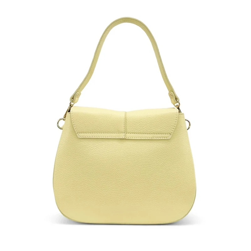 Sac à main en cuir grainé LOUIE Soft jaune