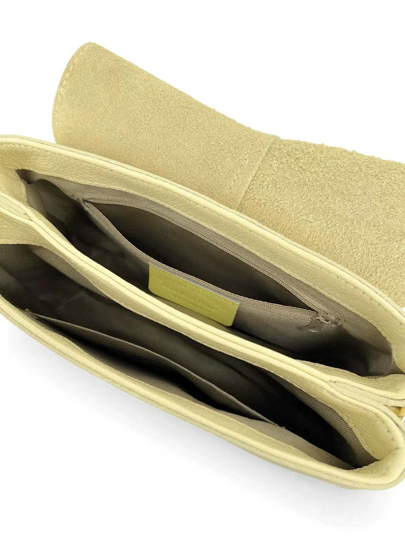 Sac à main en cuir grainé LOUIE Soft jaune
