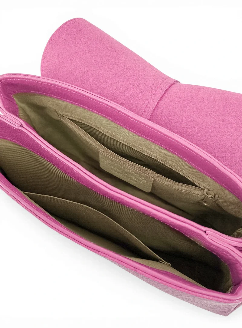 Sac à main en cuir grainé LOUIE Rose