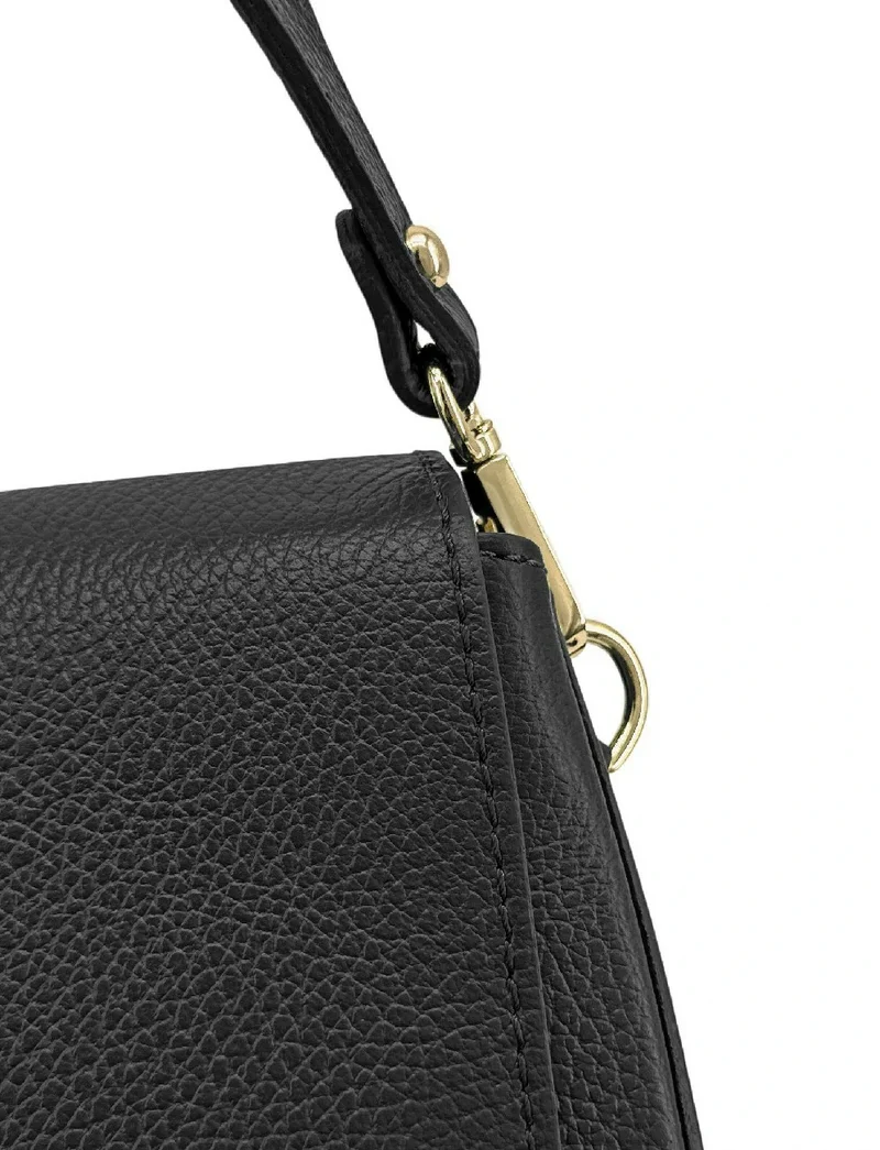 Sac à main en cuir grainé LOUIE Noir
