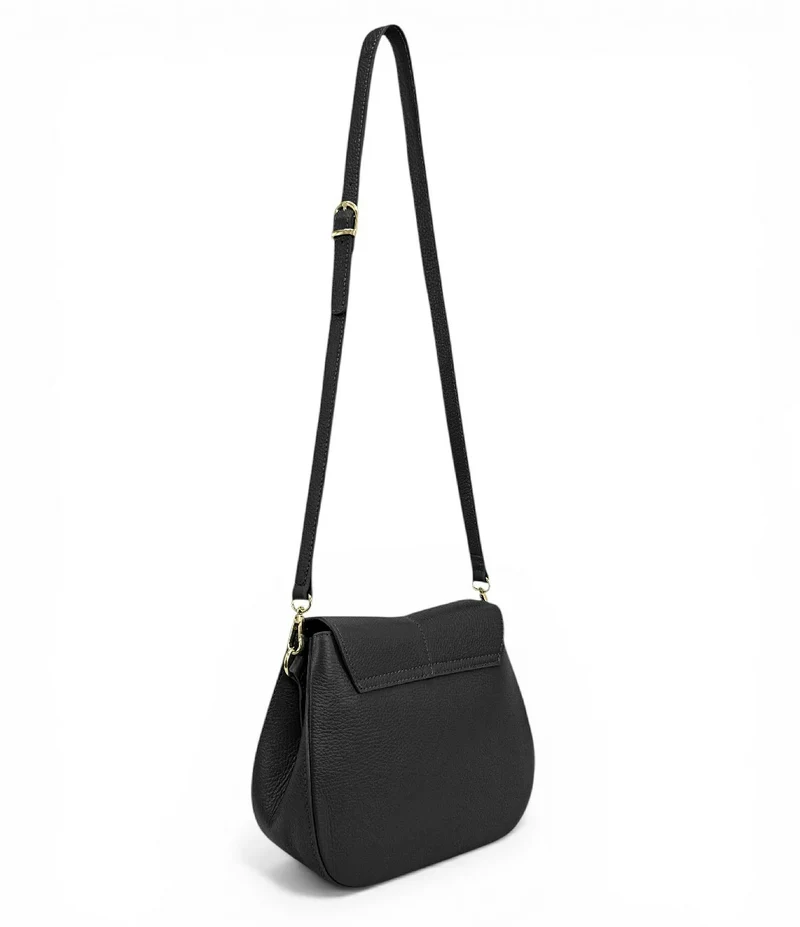 Sac à main en cuir grainé LOUIE Noir