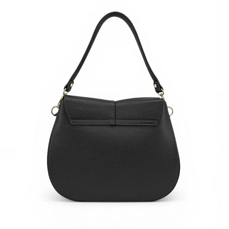 Sac à main en cuir grainé LOUIE Noir