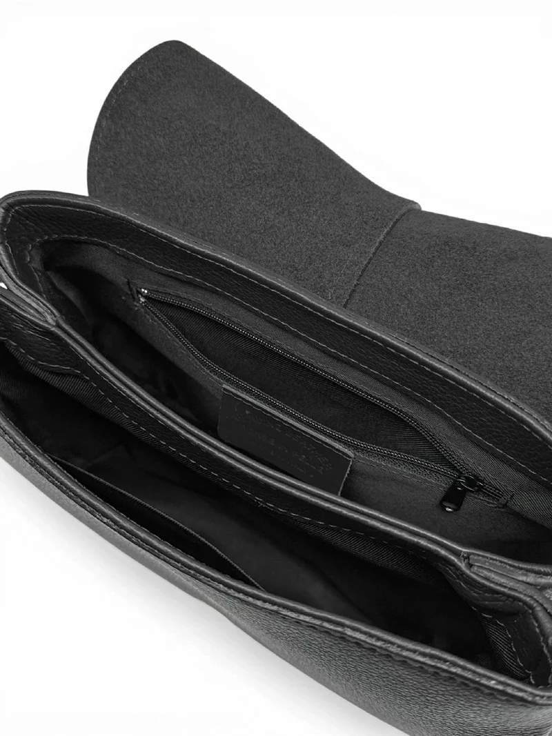 Sac à main en cuir grainé LOUIE Noir