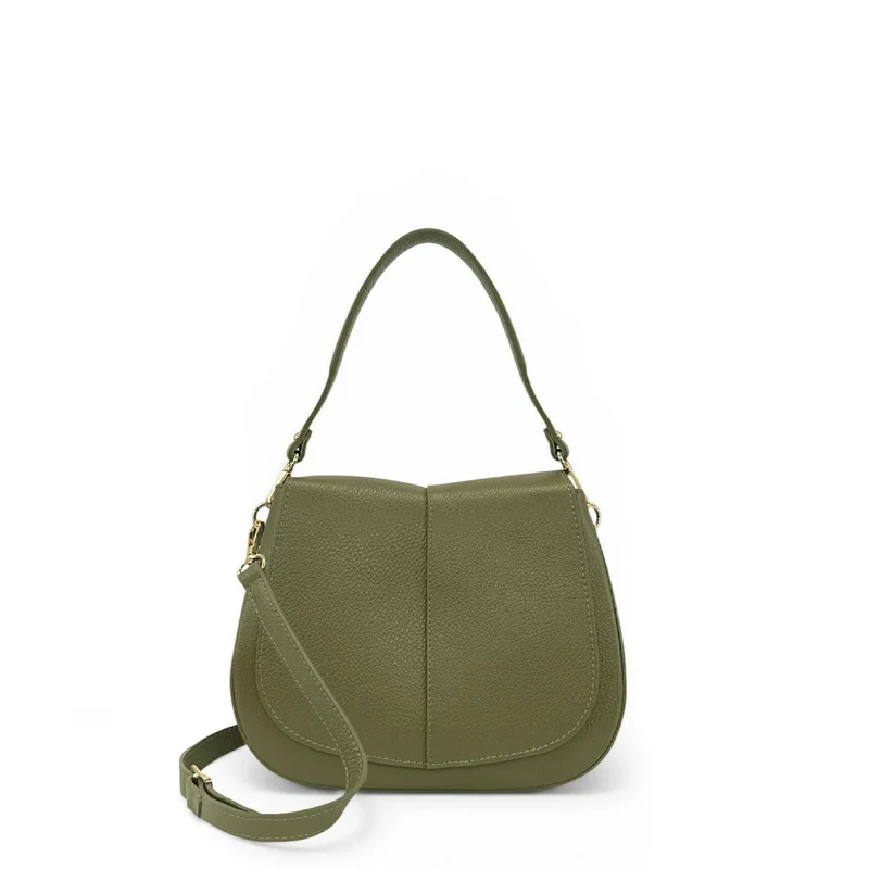 Sac à main en cuir grainé LOUIE Vert kaki