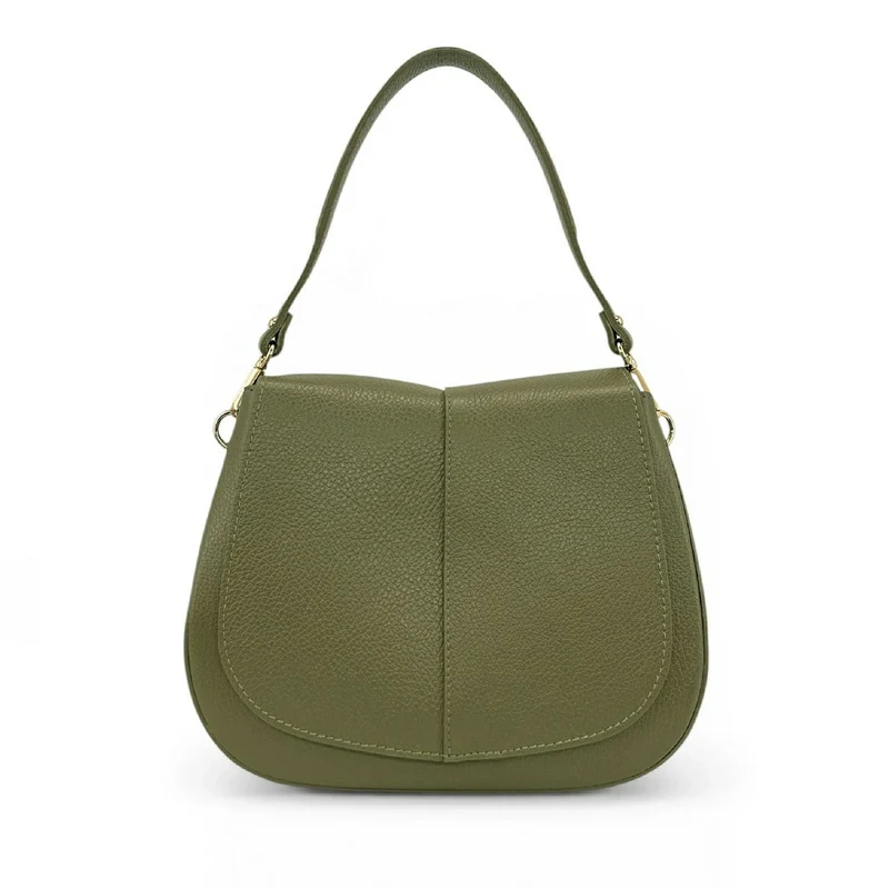 Sac à main en cuir grainé LOUIE Vert kaki
