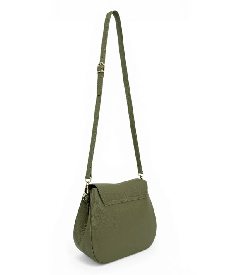 Sac à main en cuir grainé LOUIE Vert kaki