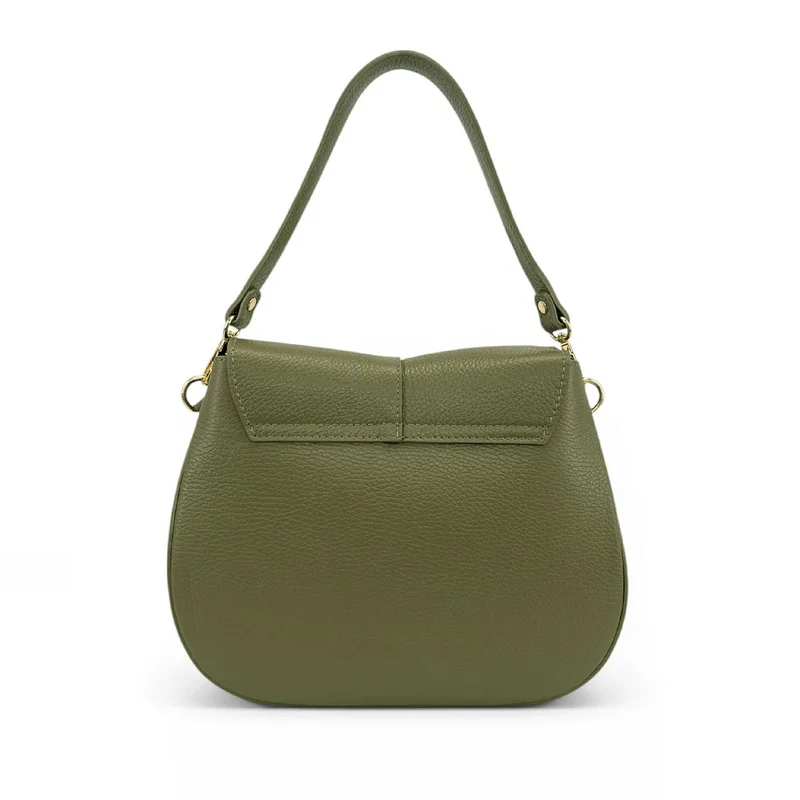 Sac à main en cuir grainé LOUIE Vert kaki